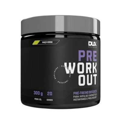 DUX Pré Treino Bifásico Pre Workout Original - Sabor Maçã Verde 300g
