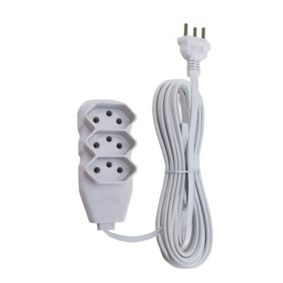 Extensão Slim 3 Tomadas Tripolar Bivolt 1m - Force Line