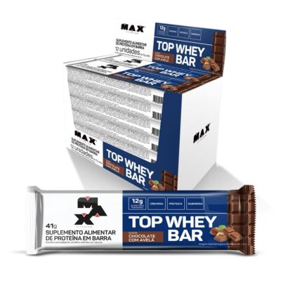 Max Titanium Top Whey Bar - 12 Unidades de 41g (Chocolate com Avelã)
