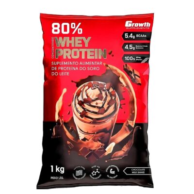 Whey Protein 80% Concentrado - 1KG Sabor Chocolate Milk Shake