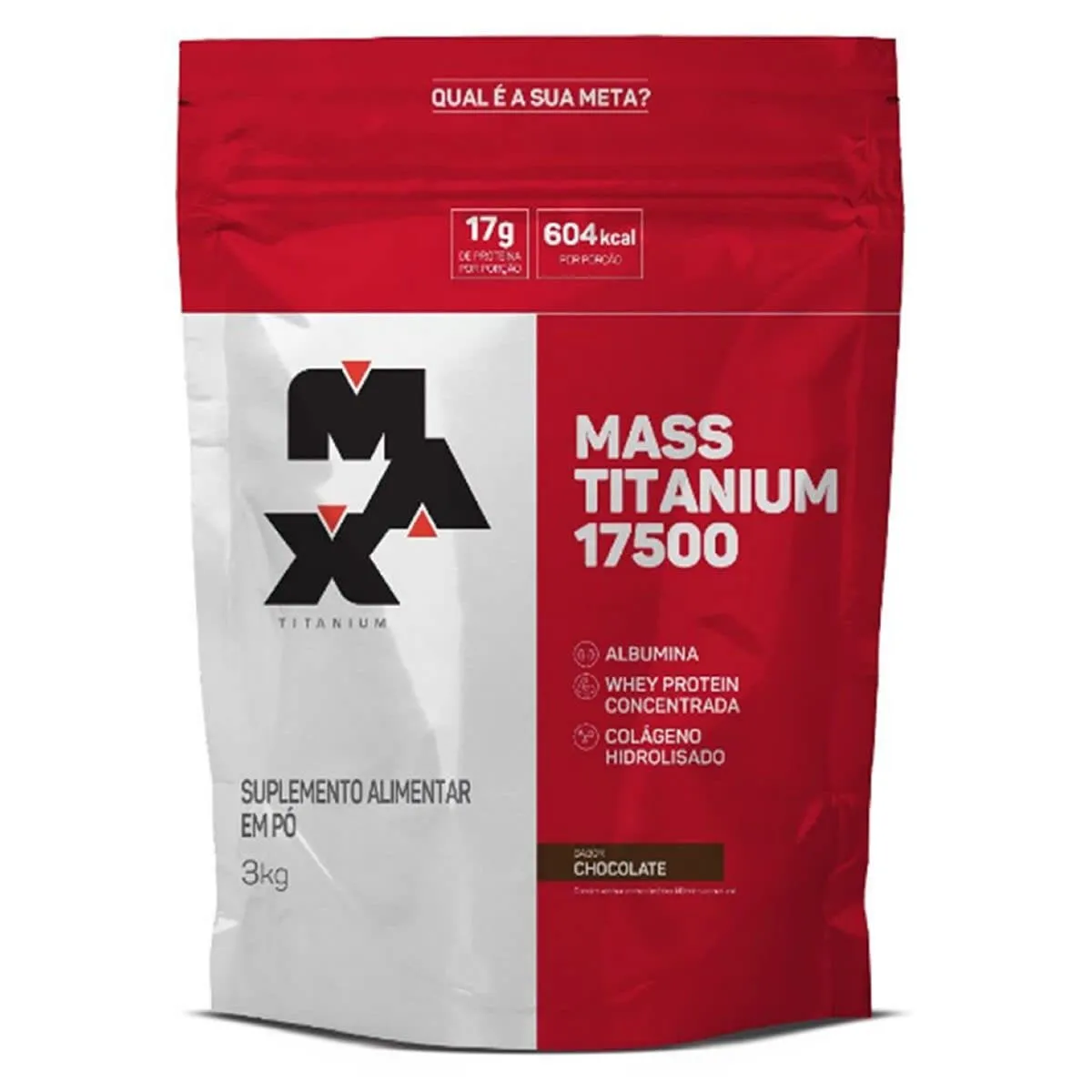 Mass Titanium 17500 (3 Kg) - Max Titanium - Sabor Chocolate